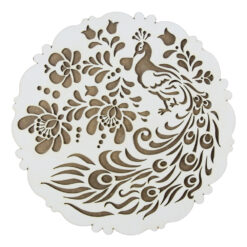 Suport oale traforaj din lemn cu paun 20 CM