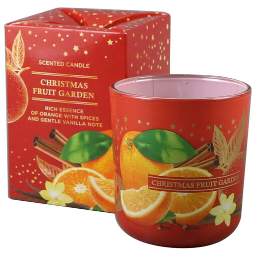Lumanare de Craciun parfumata in pahar 150 gr, Christmas Fruit Garden