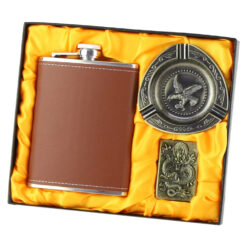 Set cadou pentru barbati, Plosca cu scrumiera si bricheta