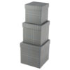 Set 3 cutii patrate 16x16x16 CM - Carouri gri