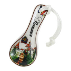 Magnet de frigider din ceramica 9 CM, Lingurita, Castelul Bran&Vlad Tepes, Romania