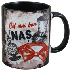 Cana ceramica "Cel mai bun Nas", 330 ml, Negru
