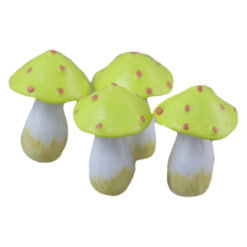 Set 4 ciupercute din rasina 2x4 CM, Galben