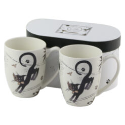 Set 2 cani din portelan 380 ml, "Charming Cats", in cutie decorativa