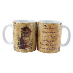 Cana ceramica pentru absolvire 330 ml, "Ziua de ieri...", Bufnita