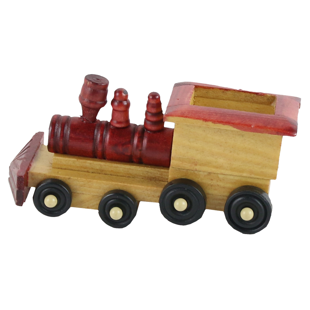 Locomotiva vintage din lemn 12 CM, Macheta - imagine 2