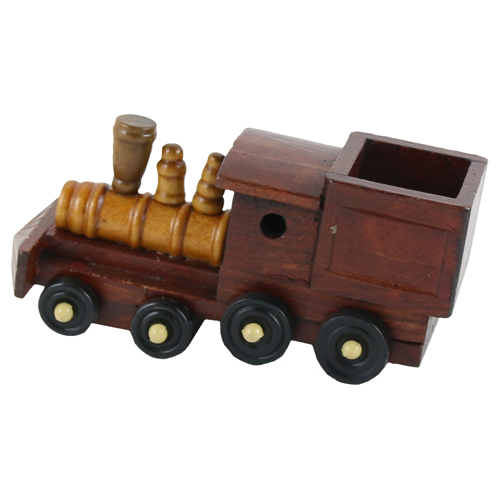 Locomotiva vintage din lemn 12 CM, Macheta - imagine 3