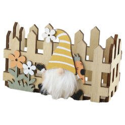 Decor din lemn Cutie gard cu Spiridus 16x8x10 CM