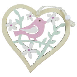 Decor din lemn Inima 12 CM, cu agatatoare
