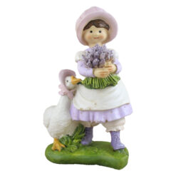 Figurina Fetita cu gasca, din rasina 19 CM