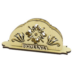 Suport servetele din lemn traforat "Romania" 16x7 CM