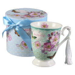 Cana ceramica 300 ml "Beautiful Life", cu franjuri, in cutie decorativa