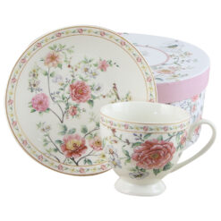 Ceasca portelan cu farfurie 220 ml, "Carissima", in cutie decorativa