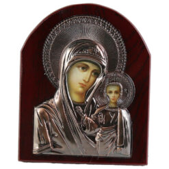Icoana pe lemn, relief 8x10 CM, Maria cu pruncul