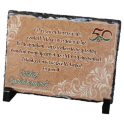 Placa ardezie "Szuletesnapodra szeretettel 50!" 19x14 CM