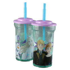 Pahar din plastic cu pai Frozen 60 ml