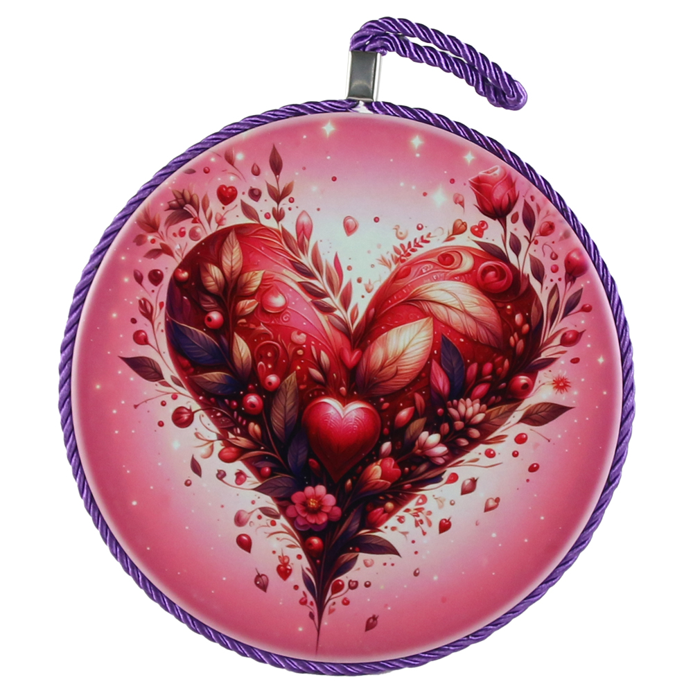 Suport oale decor, Inimioara 17 CM, cu flori