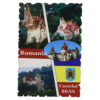 Magnet frigider din lemn "Romania" 6x9 CM, Castelul Bran, colaj