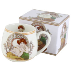 Cana portelan "Topaz" de A. Mucha, 430 ml, in cutie decorativa