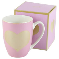Cana portelan "Pink Big Heart", 360 ml, in ambalaj decorativ