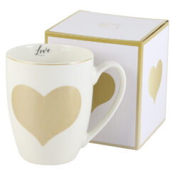 Cana portelan "Gold Heart", 360 ml, in ambalaj decorativ