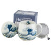Cana portelan cu infuzor metalic si capac 430 ml, "The great Wave"de Hokusai, in cutie decorativa