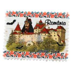 Magnet din ceramica "Romania, Castelul Bran" 8x6 CM