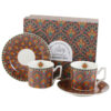 Set 2 cesti espresso cu farfurii, din portalan, 120 ml "Festum", in cutie decorativa, Geometric