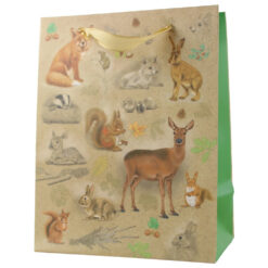 Punga cadou din hartie 18x23 CM, animale, vintage