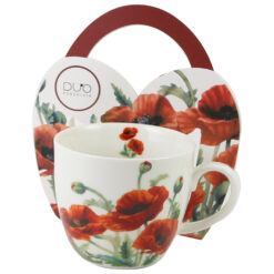 Cana portelan 460 ml "Classic Poppies", in ambalaj decorativ