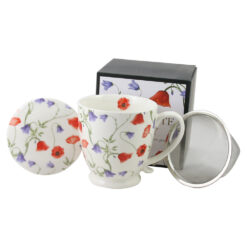 Cana portelan cu infuzor metalic si capac 510 ml, "Angela", in cutie decorativa