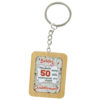 Breloc din bambus "Boldog 50. Szuletesnapot!" 4x5 CM