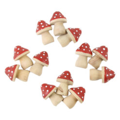 Set 12 ciuperci decorative din lemn, 3 CM, autoadezive