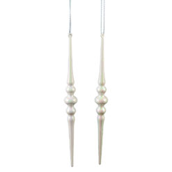 Set 2 ornamente de brad, Turturi albi, din acril, 1.5x17 CM