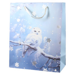Punga cadou Craciun 26x32 CM, Bufnita alba