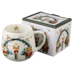 Cana portelan 430 ml, Christmas Cuties, in cutie decorativa, Animalute de Craciun