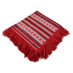 Fata de masa artizanat 80x80 CM Rosu/Alb/Negru