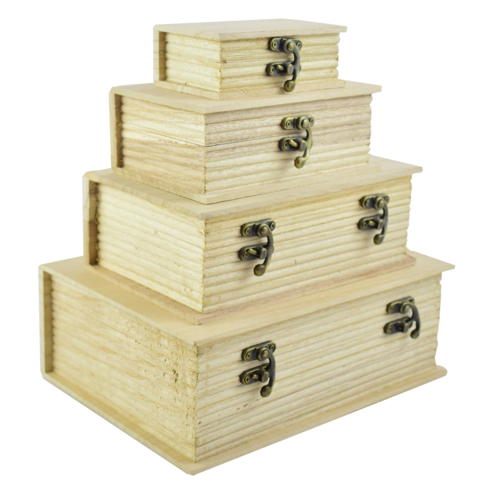 Set 4 cutii hobby realizate din lemn