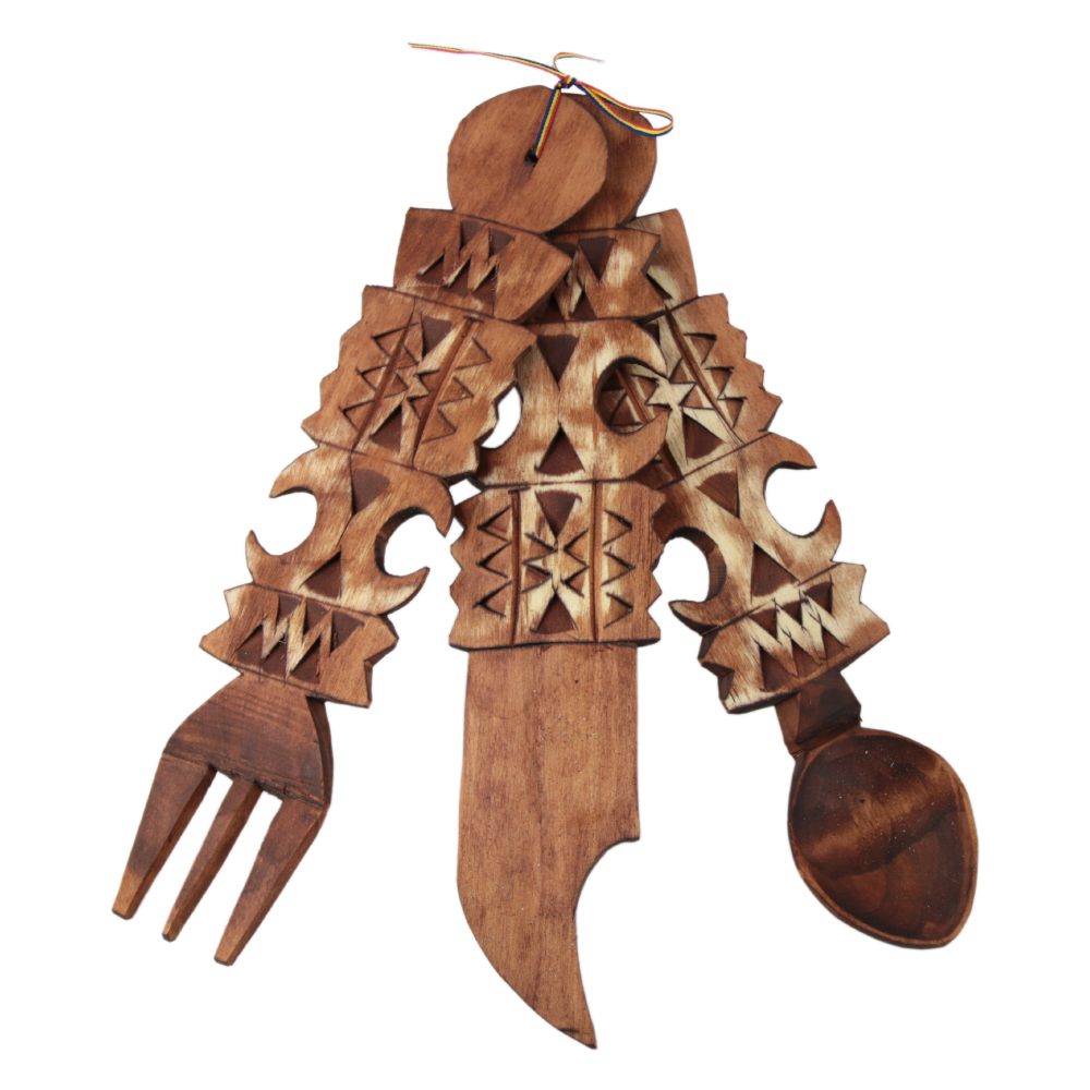 Set tacamuri sculptate din lemn 29 CM