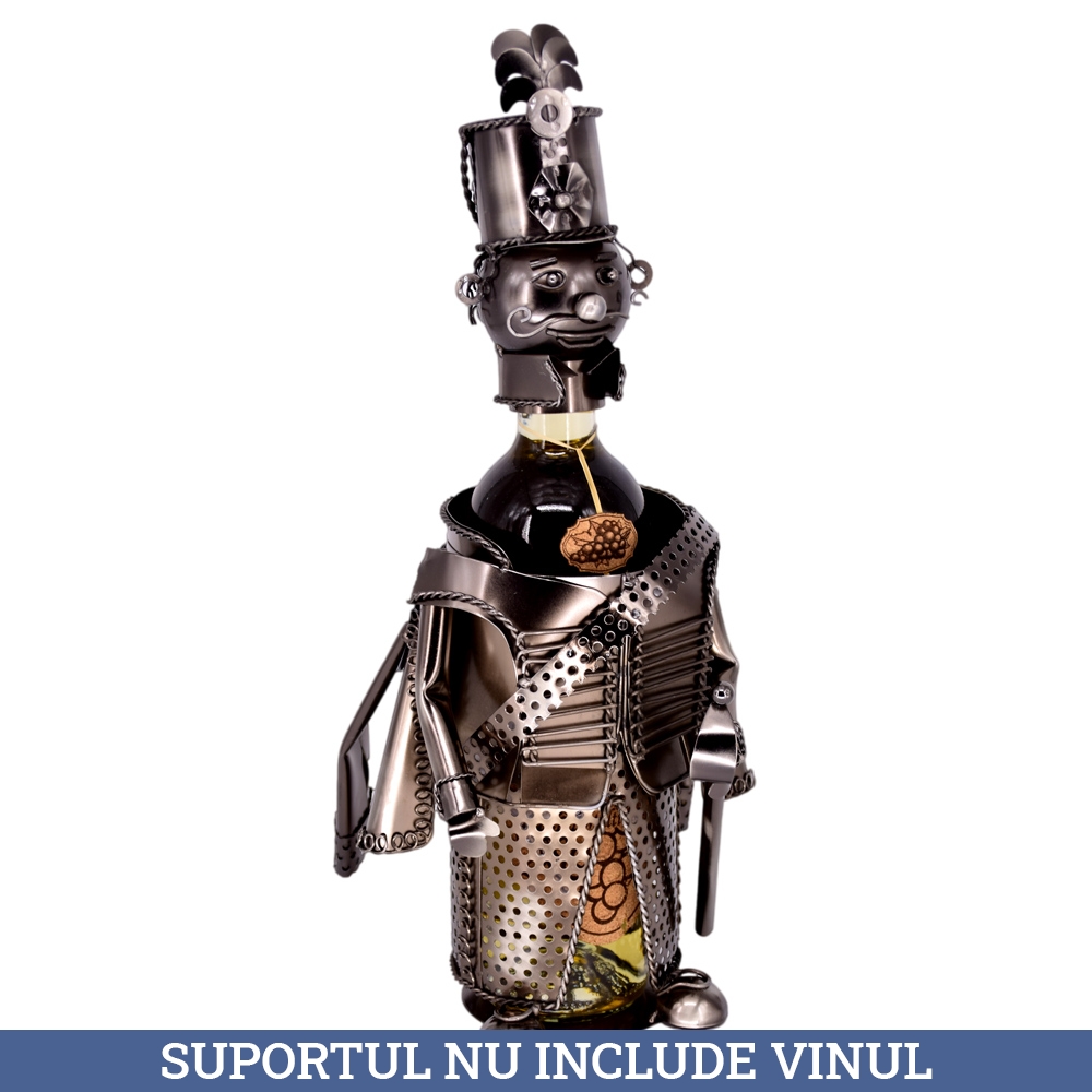 Suport sticla de vin, din metal Husar 15x40 CM