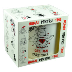 Cana ceramica 300 ml "Cel mai tare tata", in cutie decorativa - Funny Mug