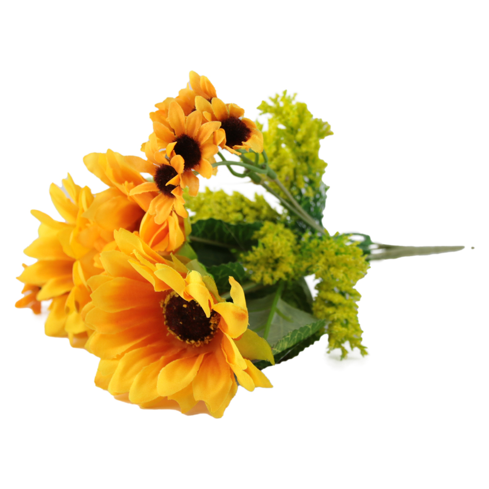 Buchet artificial cu floareaa-soarelui 7 fire 30 CM - imagine 2