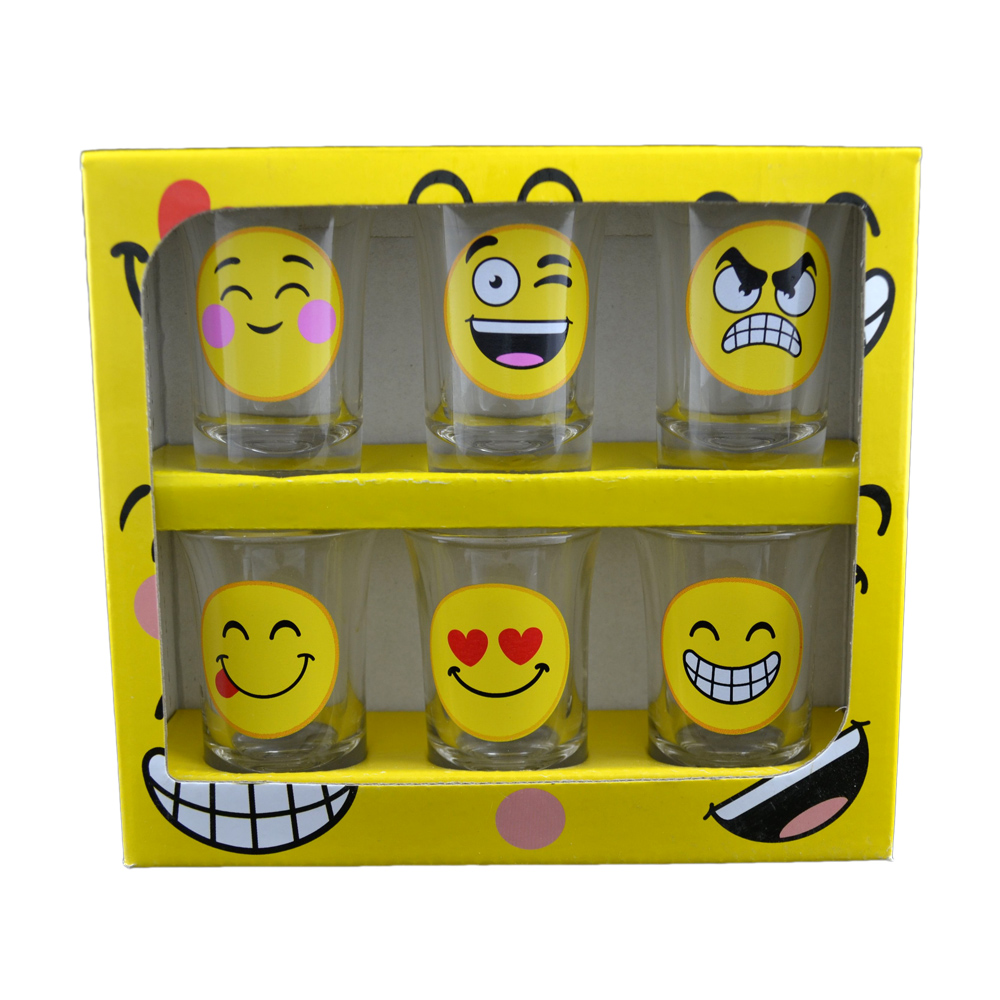 Set 6 pahare shot din sticla Emotes 35 ml - imagine 2