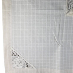 Fata de masa din bumbac 90x90 CM, cu model trandafir, ecru