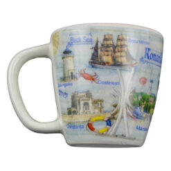 Magnet de frigider din ceramica Cana, Black Sea & Romania 8 CM