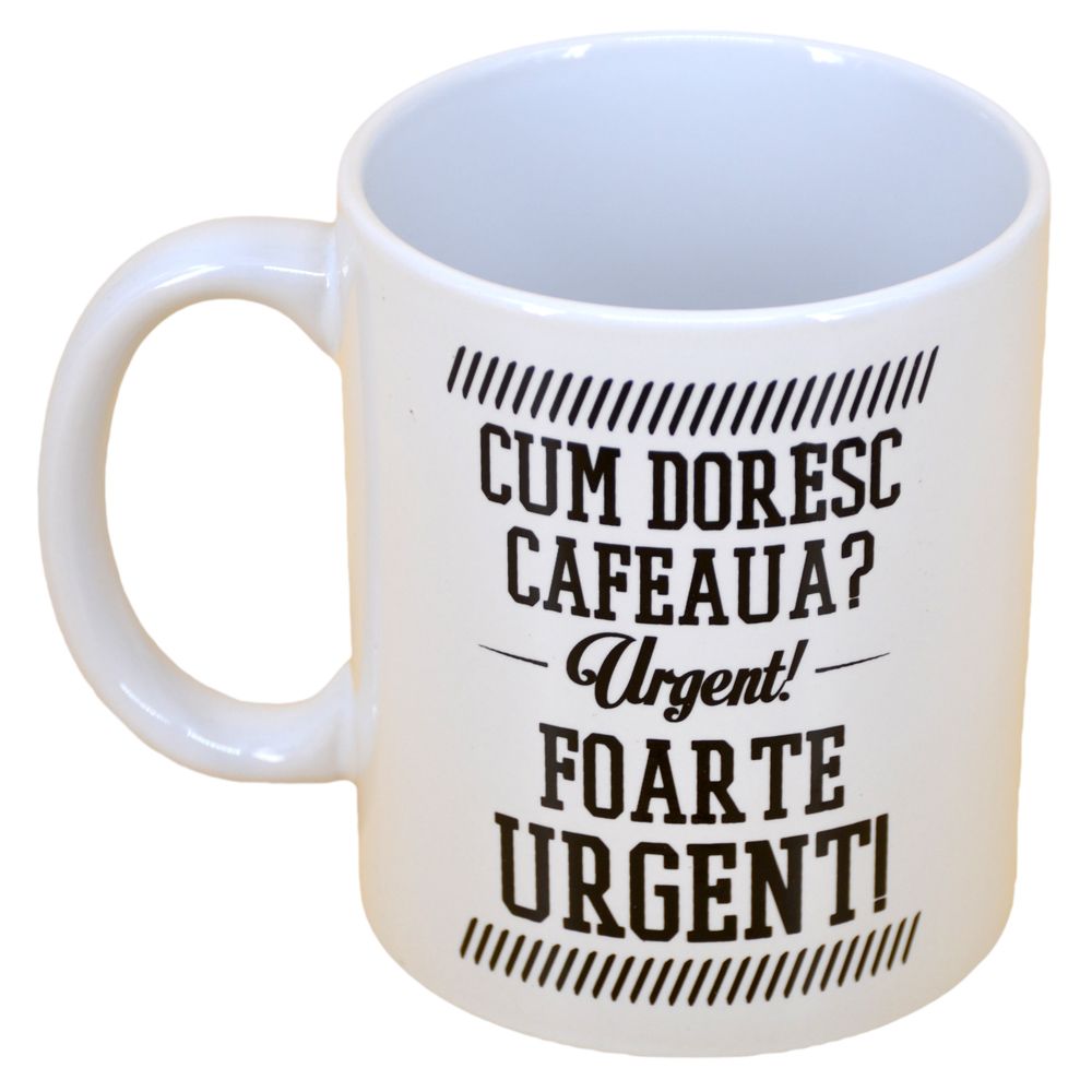 Cana ceramica Boss Mug 300 ml "Cum doresc cafeaua?....", in cutie decorativa - imagine 2