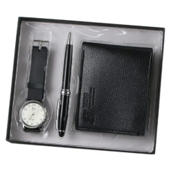 Set cadou pentru barbati, 4 piese - Portofel/Ceas/Pix