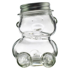 Borcan Ursulet din sticla pentru miere 120 ml, 7x10 CM