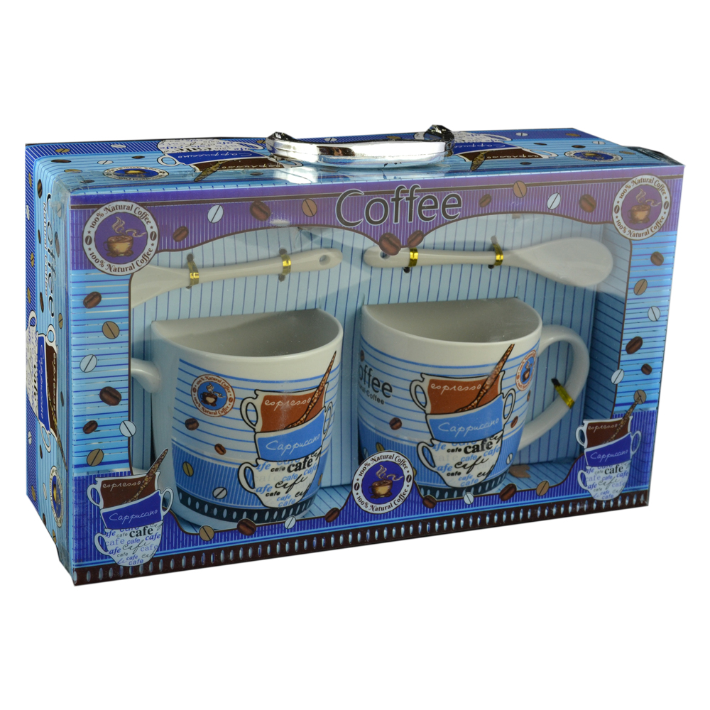 Set 2 cani realizate din ceramica cu accesorii - Design Coffee - Diverse modele (Model 2) - imagine 2