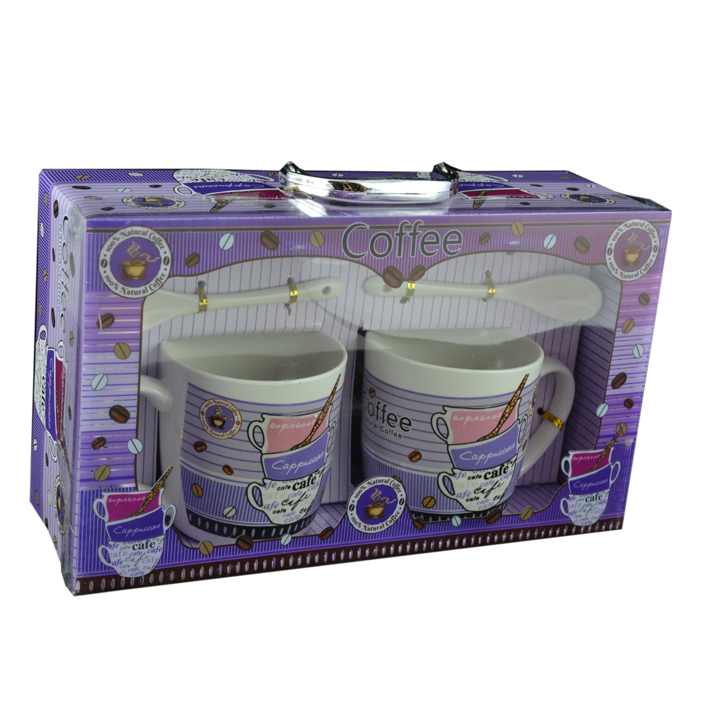 Set 2 cani realizate din ceramica cu accesorii - Design Coffee - Diverse modele (Model 2) - imagine 4